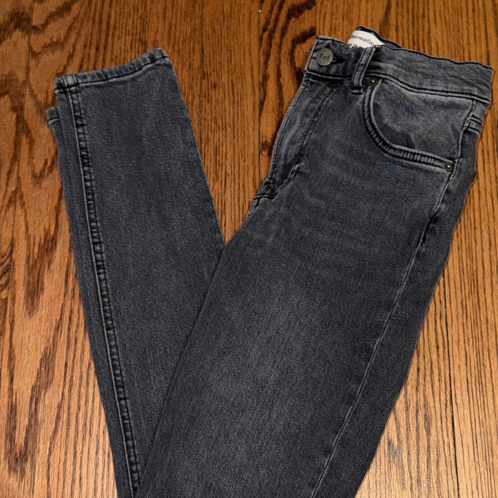 Reformation Women's Charcoal High-Rise Skinny Jeans